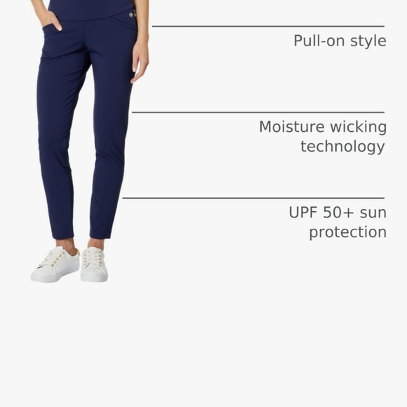 NWT Lilly Pulitzer Corso Pant UPF 50+ True Navy Size 4 Luxletic Golf Pant - Picture 3 of 7